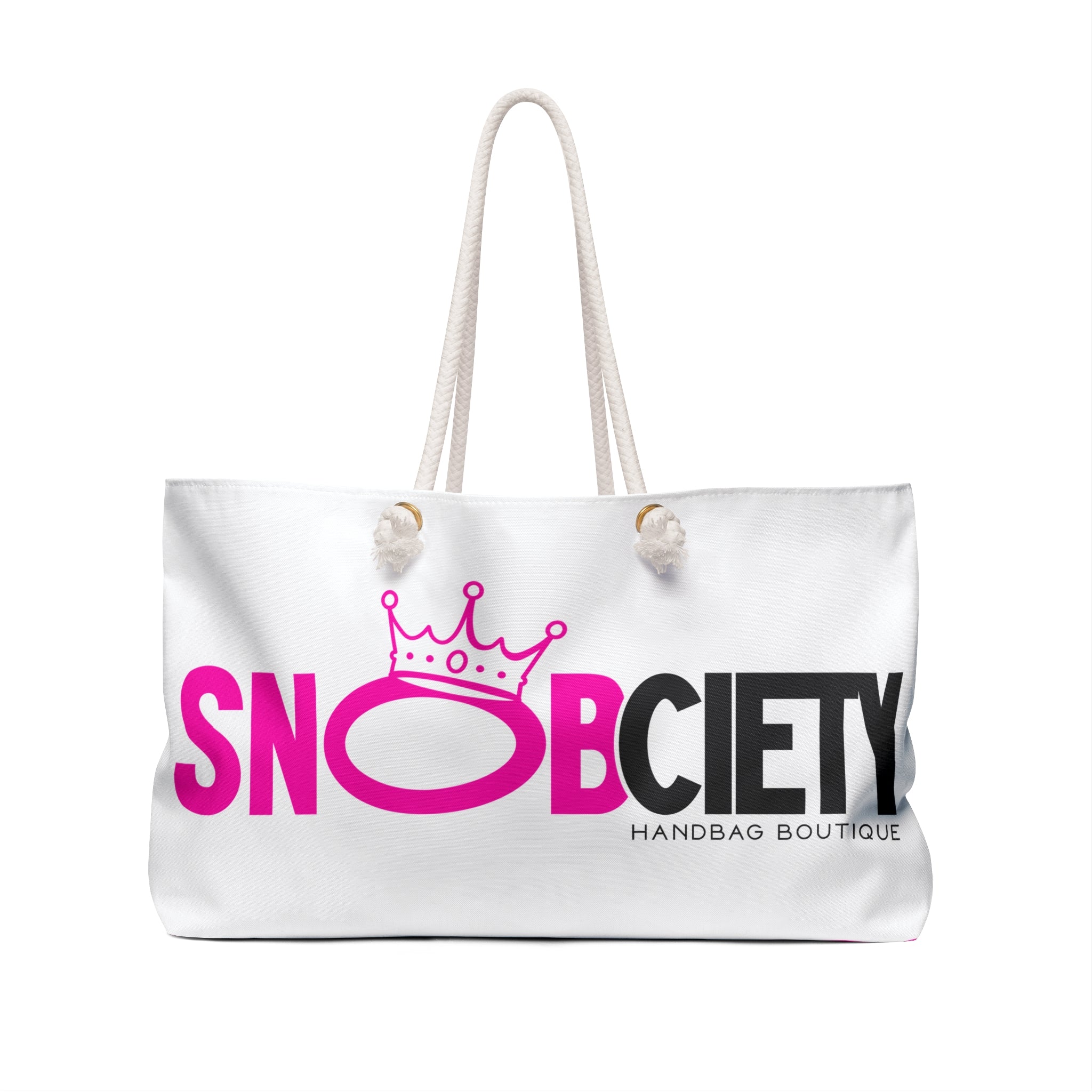 SnobCiety Weekender Bag | White & Pink